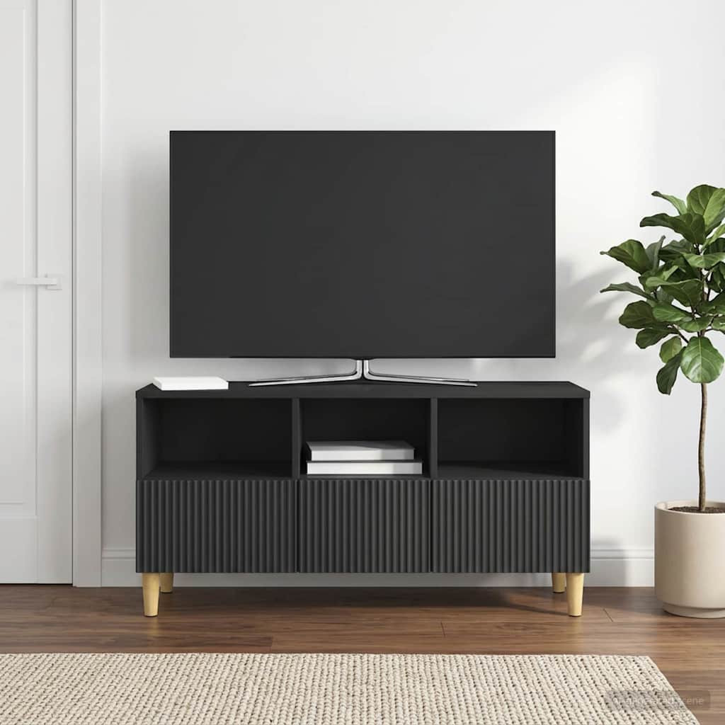 vidaXL TV-Schränk Schwarz 102 x 34,5 x 50 cm Holzwerkstoff