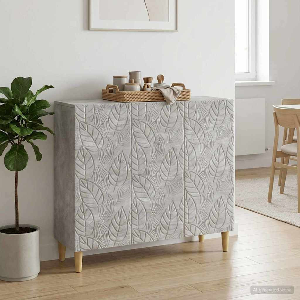 vidaXL Sideboard Betongrau 89 x 34,5 x 80 cm Holzwerkstoff