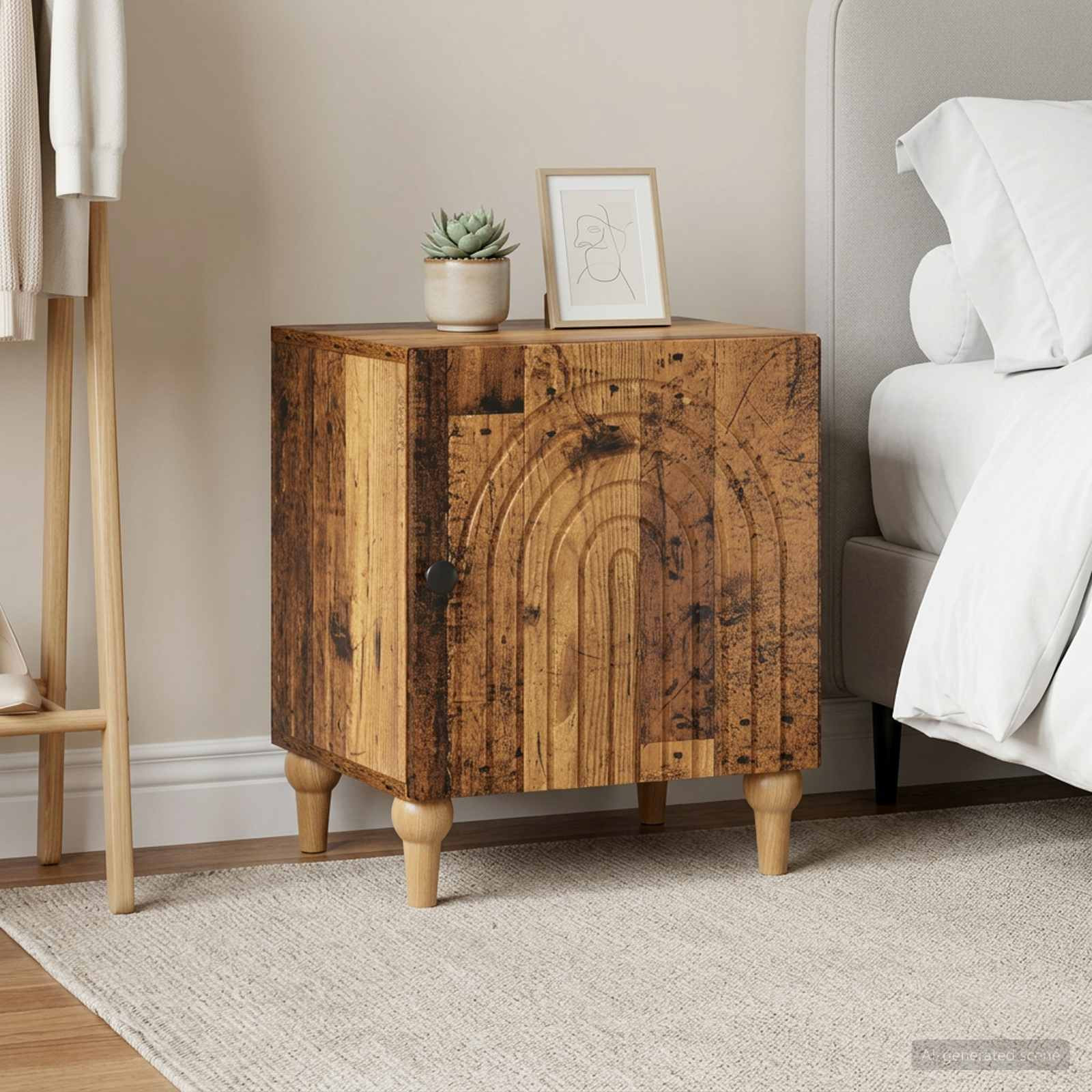 vidaXL Nachttisch 2 pcs Altholz 43 x 34,5 x 50 cm Holzwerkstoff