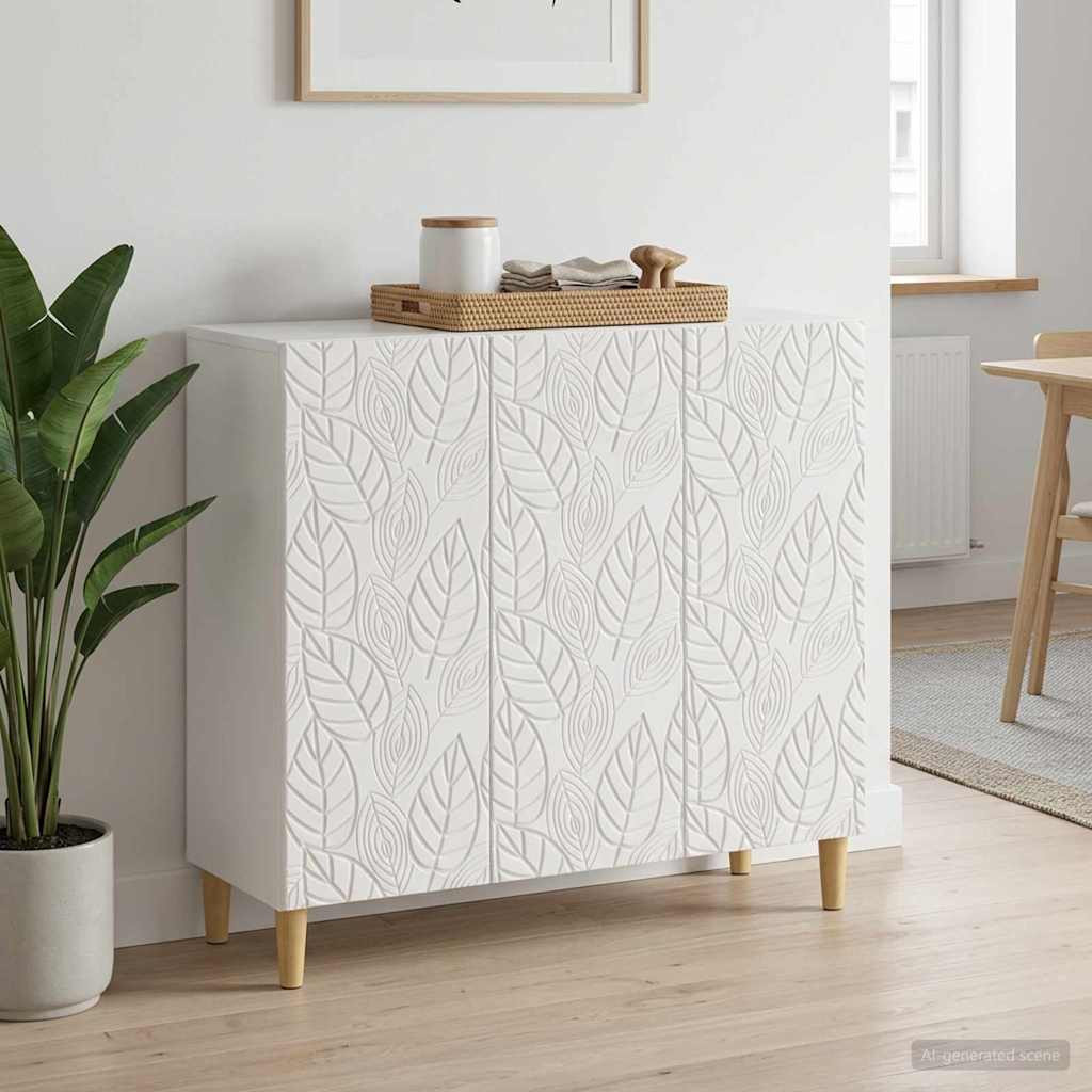 vidaXL Sideboard Hochglanz Weiß 89 x 34,5 x 80 cm Holzwerkstoff