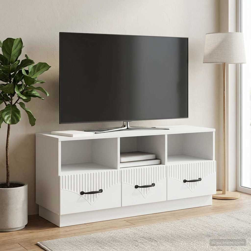 vidaXL TV-Schränk mit Schubladen Weiß 102 x 34,5 x 47 cm Holzwerkstoff