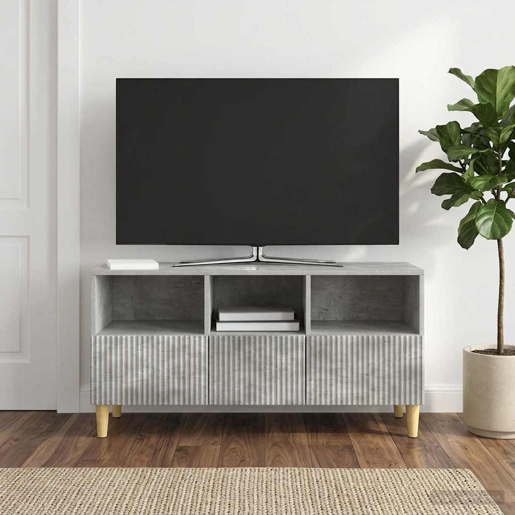 vidaXL TV-Schränk Betongrau 102 x 34,5 x 50 cm Holzwerkstoff
