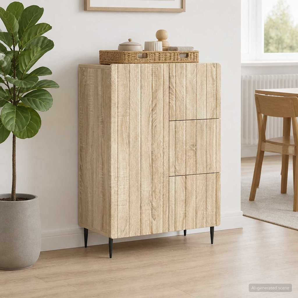 vidaXL Sideboard Sonoma-Eiche 66 x 34,5 x 91,5 cm Holzwerkstoff