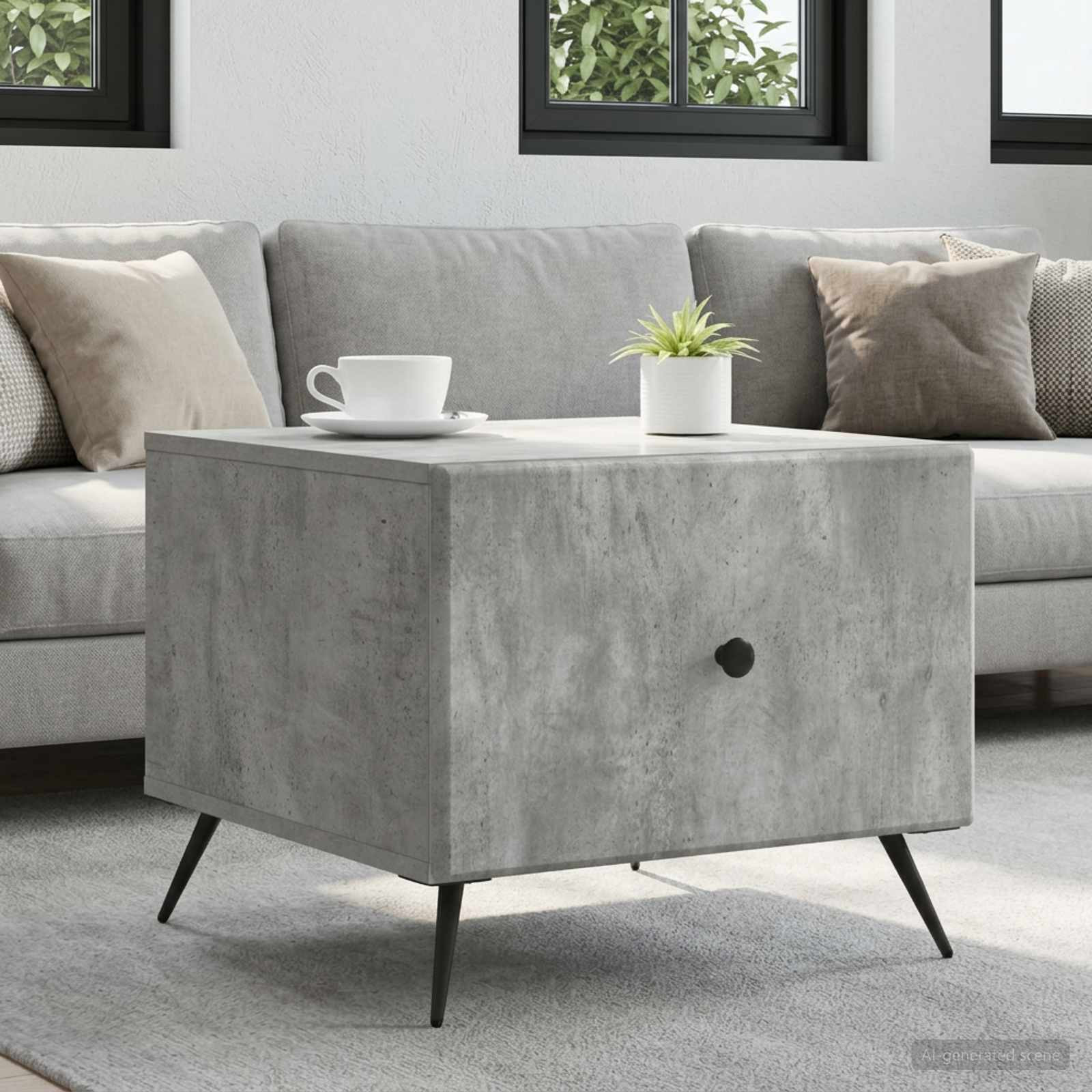 vidaXL Couchtisch Betongrau 49 x 50 x 40 cm Holzwerkstoff