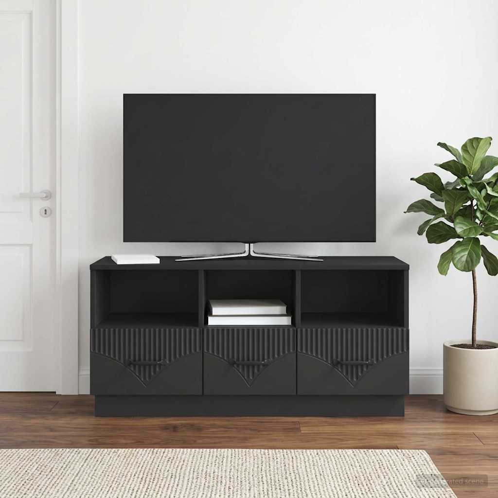 vidaXL TV-Schränk Schwarz 102 x 34,5 x 47 cm Holzwerkstoff