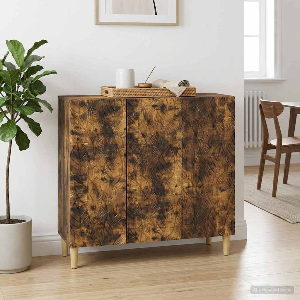 vidaXL Sideboard Geräucherte Eiche 89 x 34,5 x 80 cm Holzwerkstoff