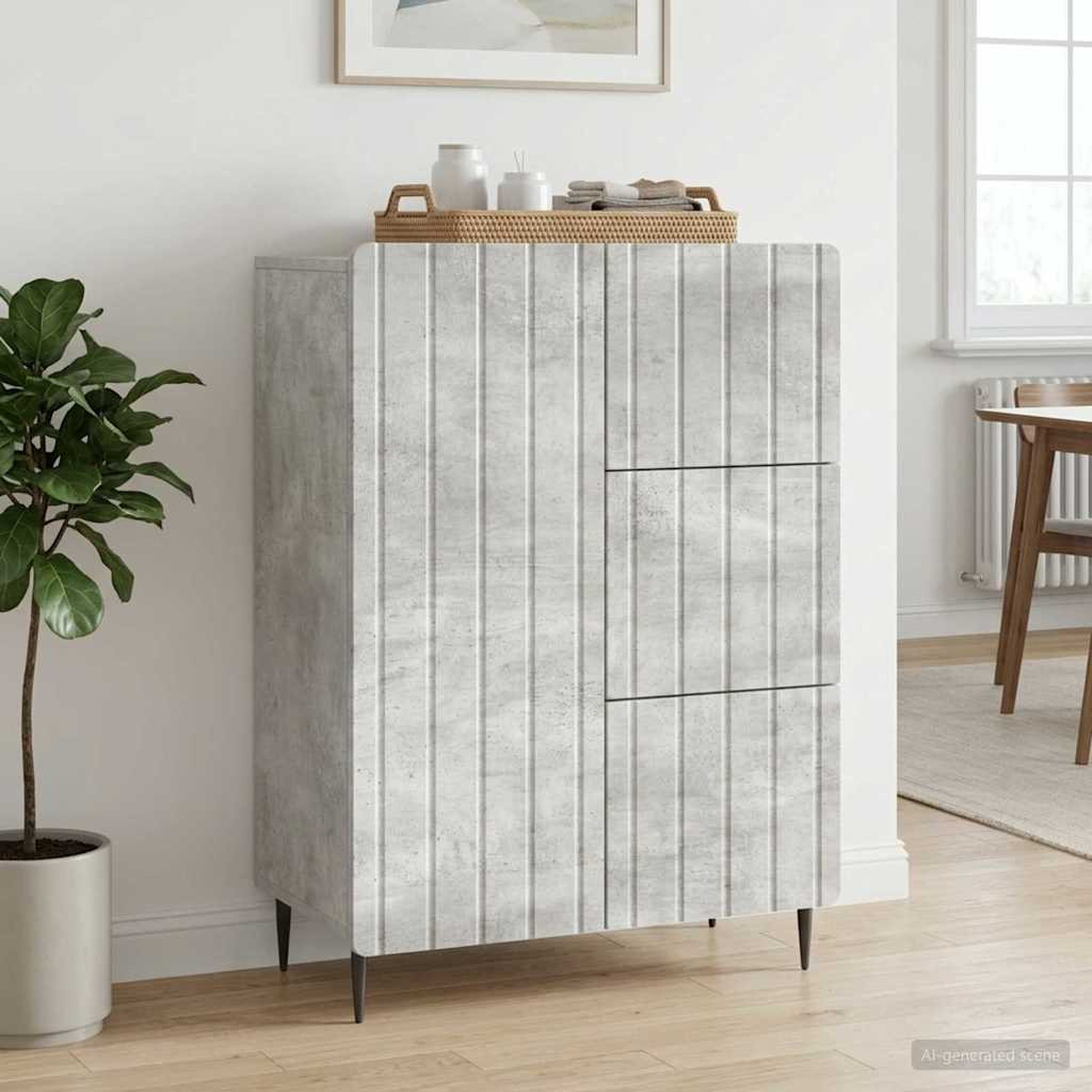 vidaXL Sideboard Betongrau 66 x 34,5 x 91,5 cm Holzwerkstoff