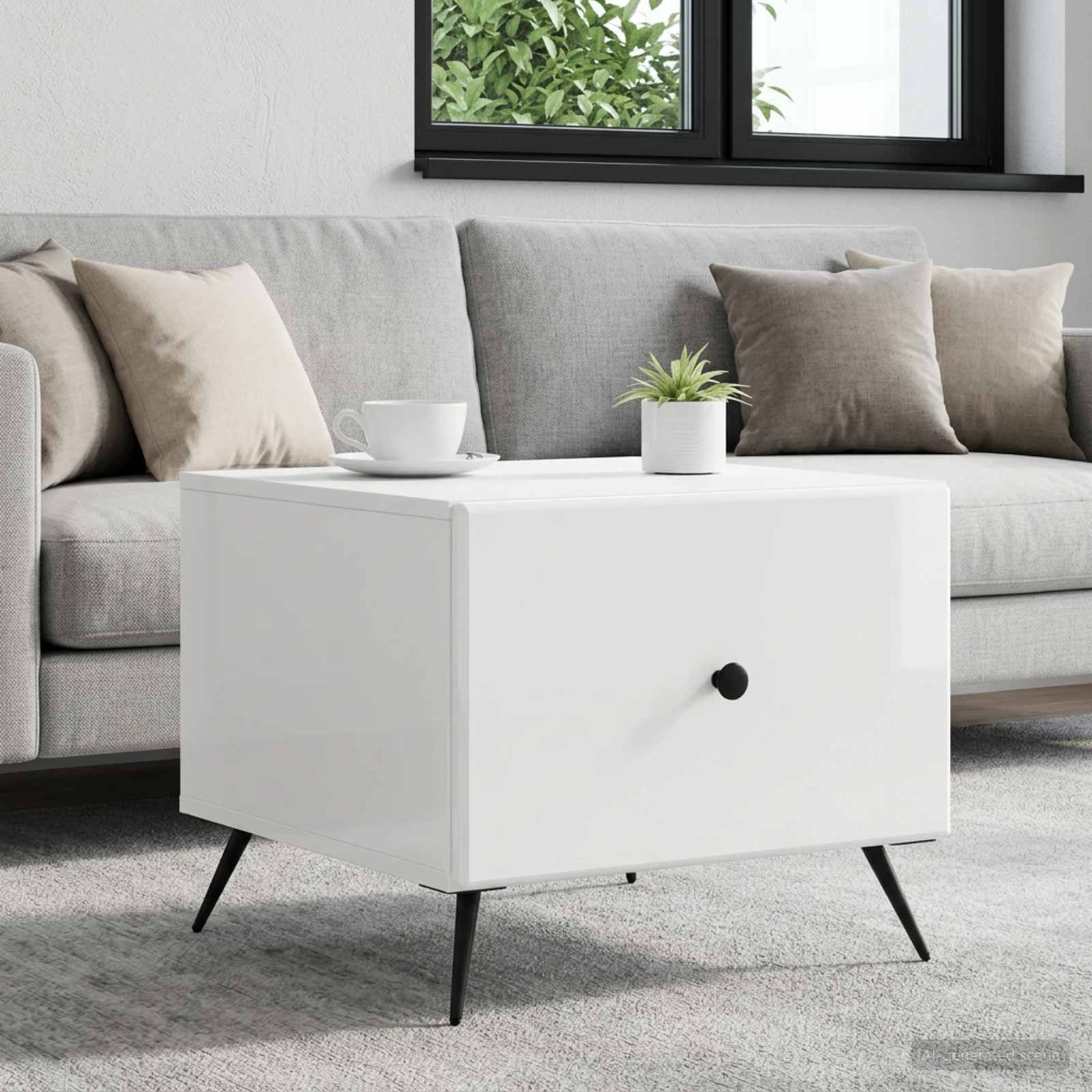 vidaXL Couchtisch Hochglanz Weiß 49 x 50 x 40 cm Holzwerkstoff