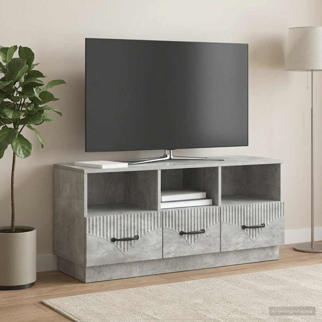 vidaXL TV-Schränk Betongrau 102 x 34,5 x 47 cm Holzwerkstoff