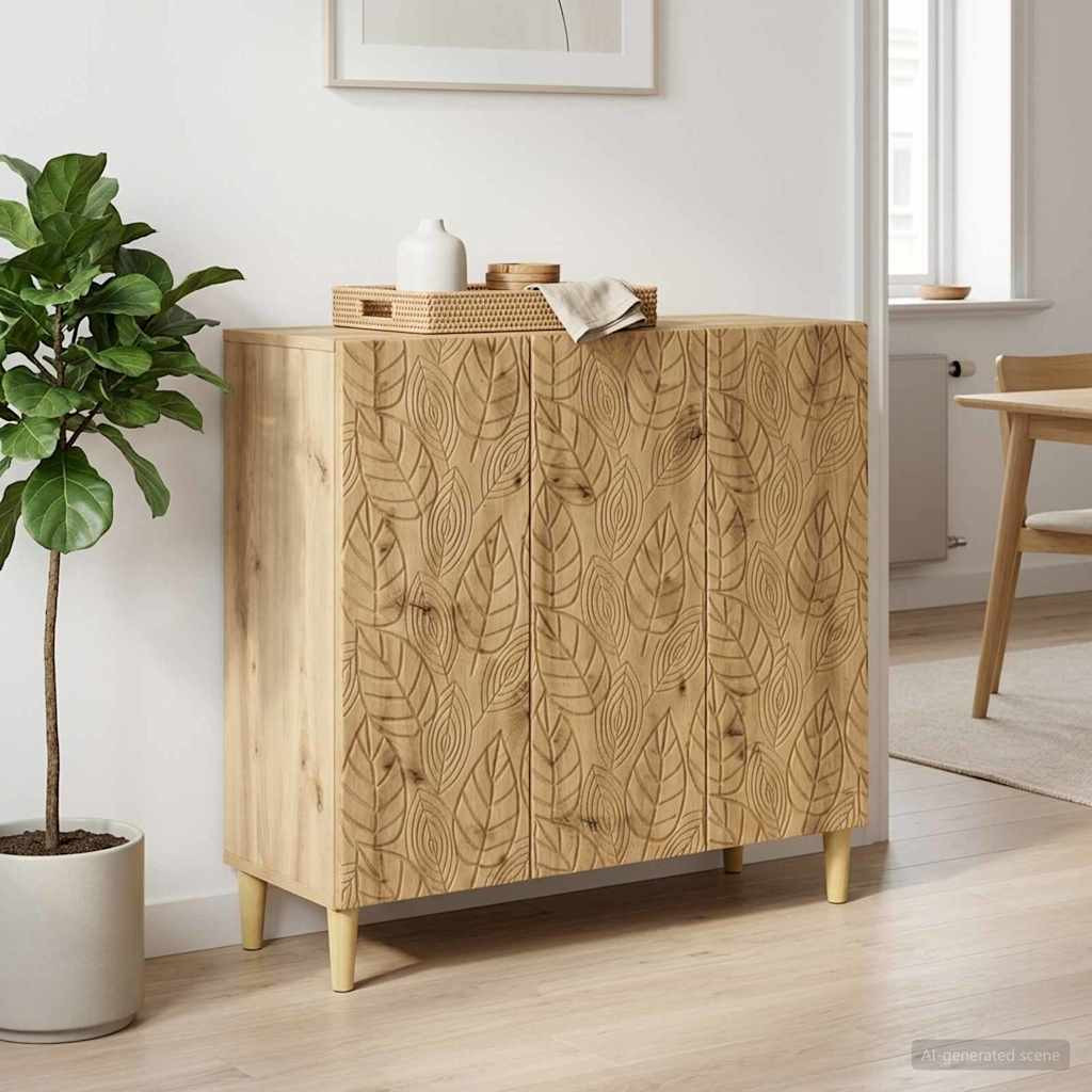 vidaXL Sideboard Artisan-Eiche 89 x 34,5 x 80 cm Holzwerkstoff