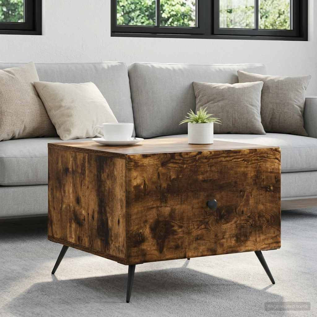 vidaXL Couchtisch Geräucherte Eiche 49 x 50 x 40 cm Holzwerkstoff