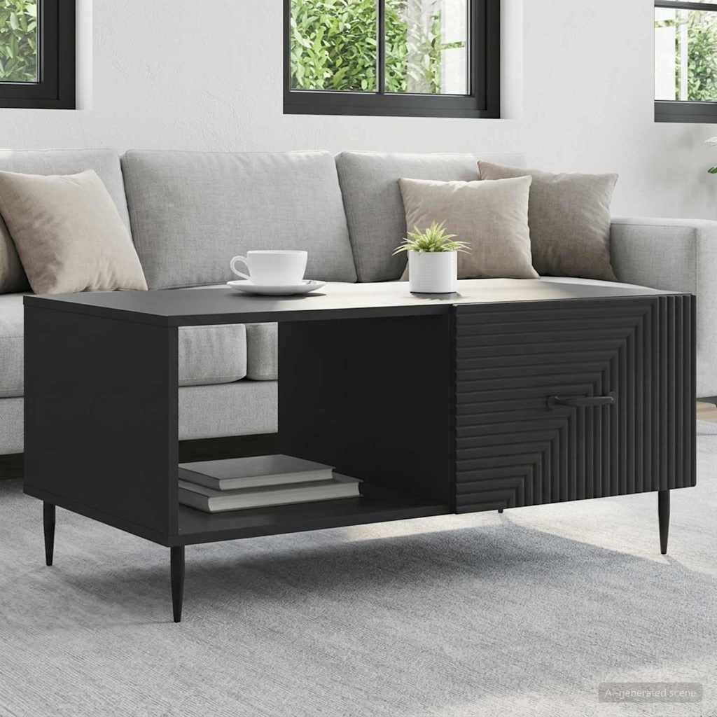 vidaXL Couchtisch Schwarz 90 x 50 x 40 cm Holzwerkstoff
