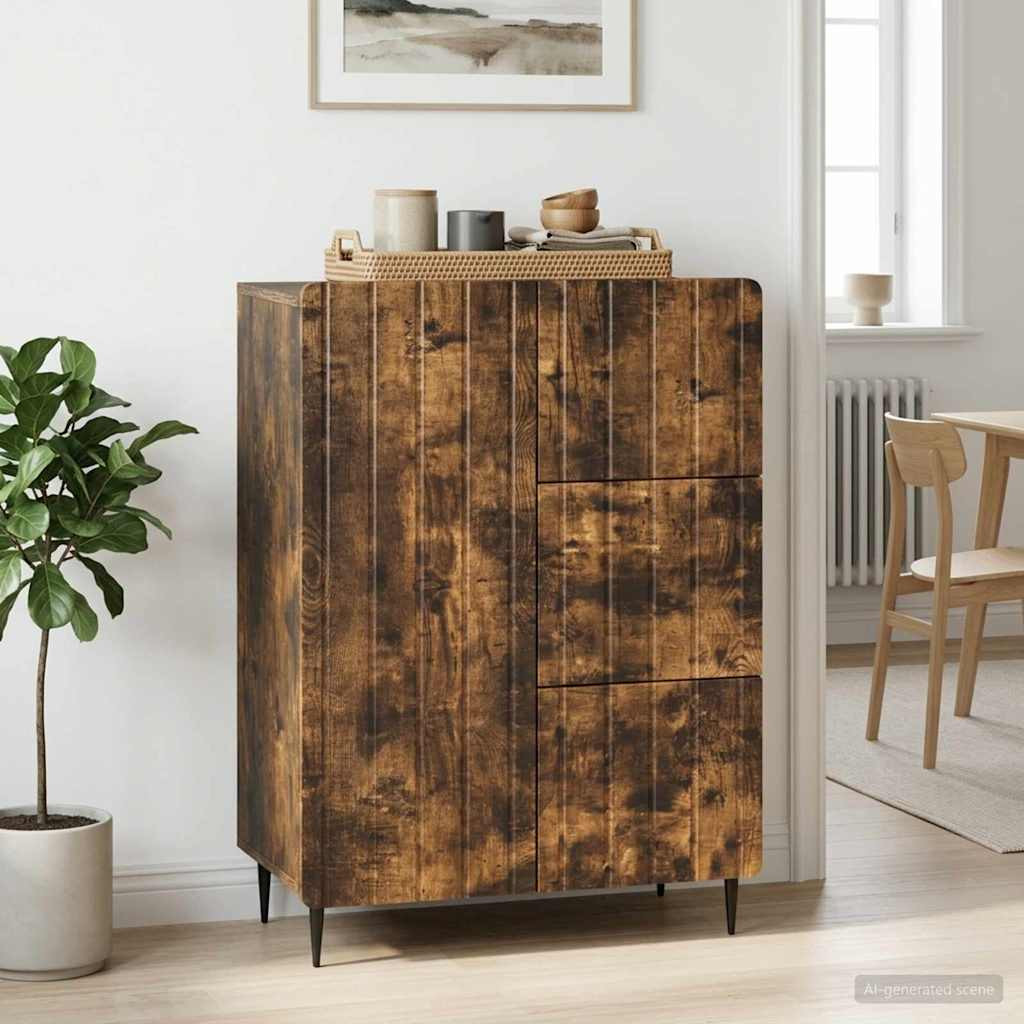 vidaXL Sideboard Geräucherte Eiche 66 x 34,5 x 91,5 cm Holzwerkstoff