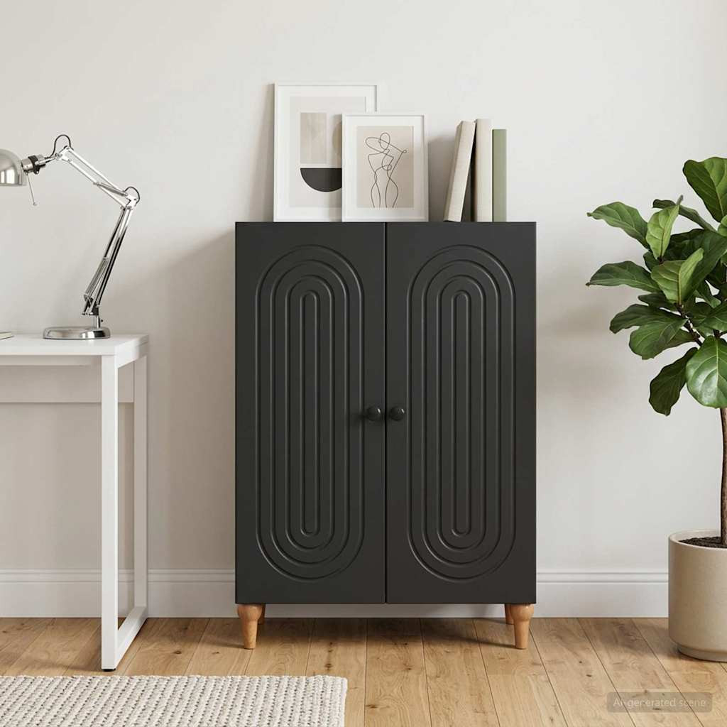 vidaXL Sideboard Schwarz 66 x 34,5 x 90 cm Holzwerkstoff