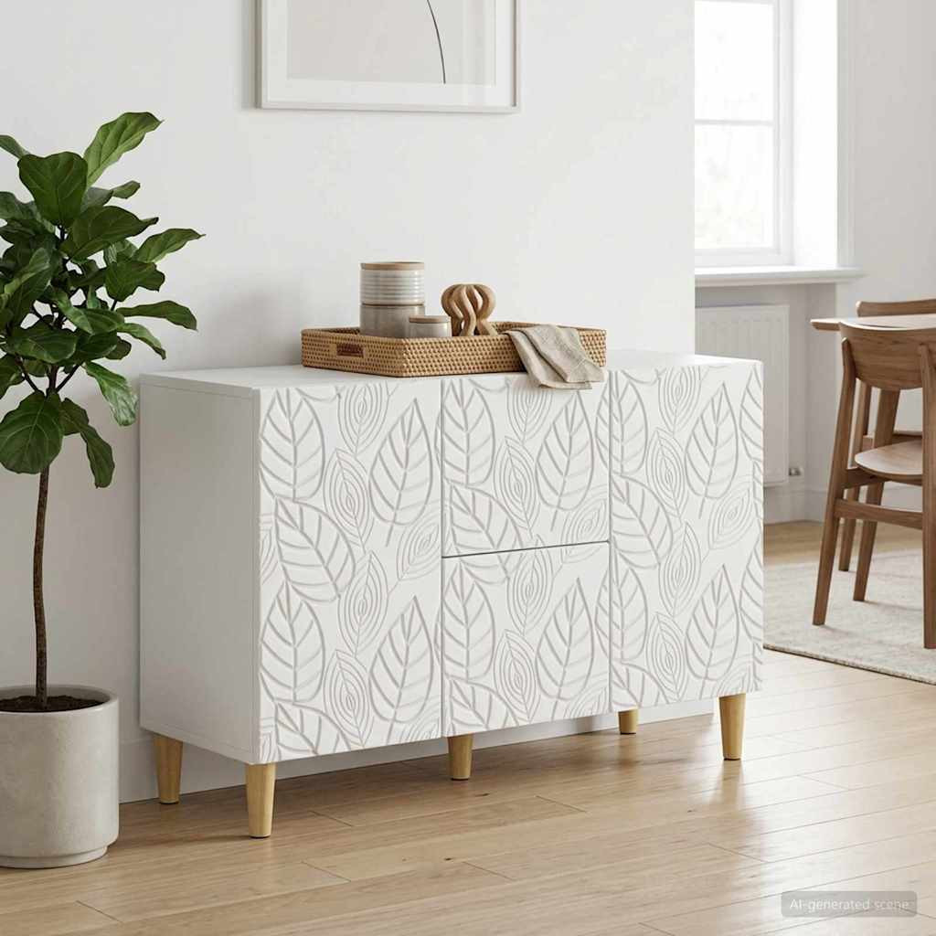 vidaXL Sideboard Weiß 89 x 34,5 x 60 cm Holzwerkstoff