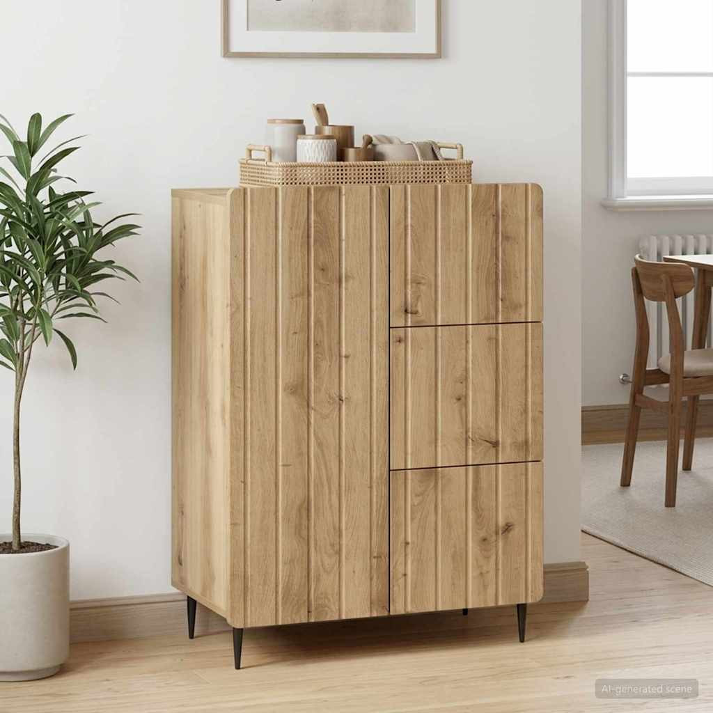 vidaXL Sideboard Artisan-Eiche 66 x 34,5 x 91,5 cm Holzwerkstoff