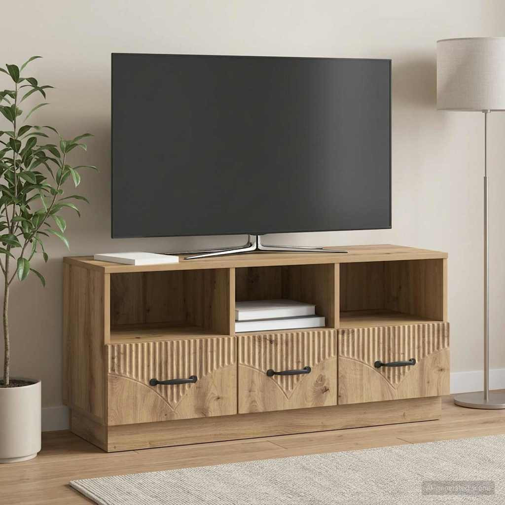 vidaXL TV-Schränk 102 x 34,5 x 47 cm Artisan-Eiche Holzwerkstoff