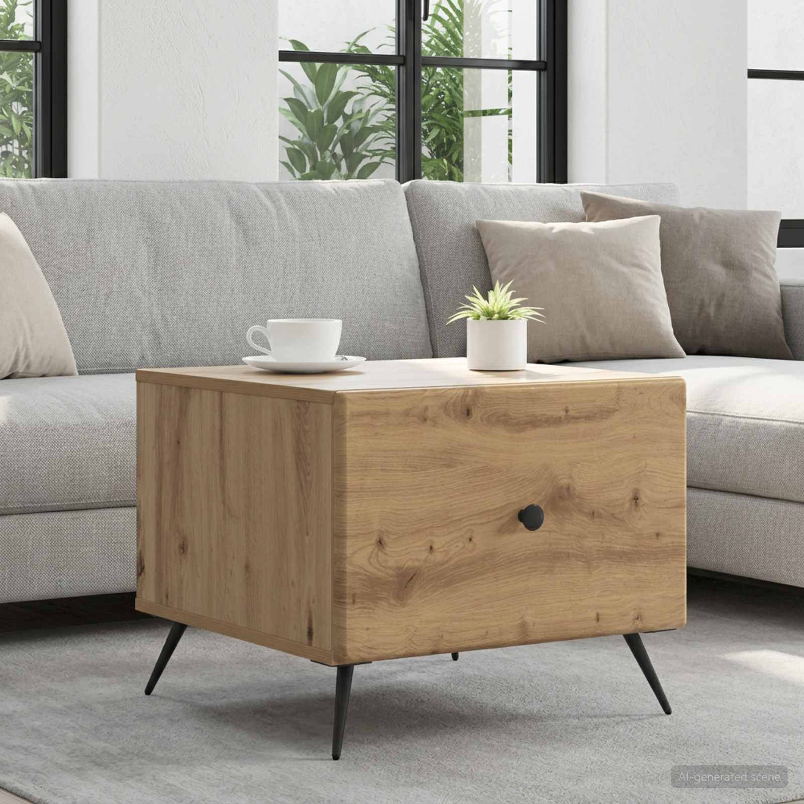 vidaXL Couchtisch Artisan-Eiche 49 x 50 x 40 cm Holzwerkstoff