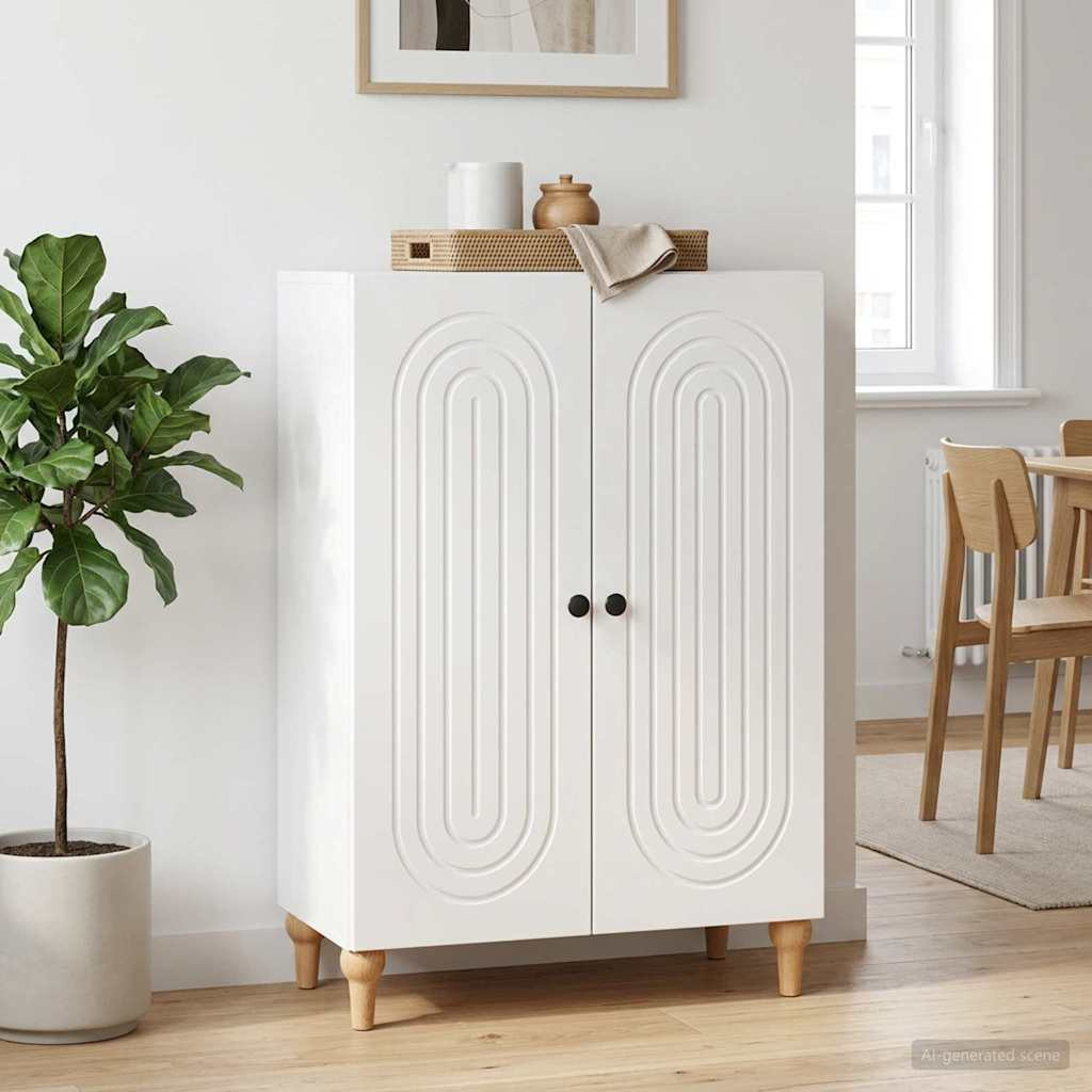 vidaXL Sideboard Hochglanz Weiß 66 x 34,5 x 90 cm Holzwerkstoff