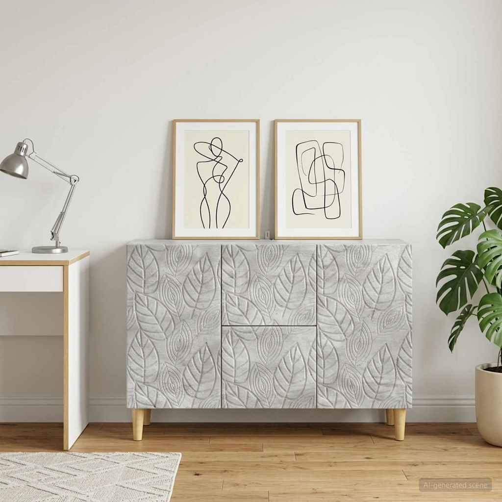 vidaXL Sideboard Betongrau 89 x 34,5 x 60 cm Holzwerkstoff