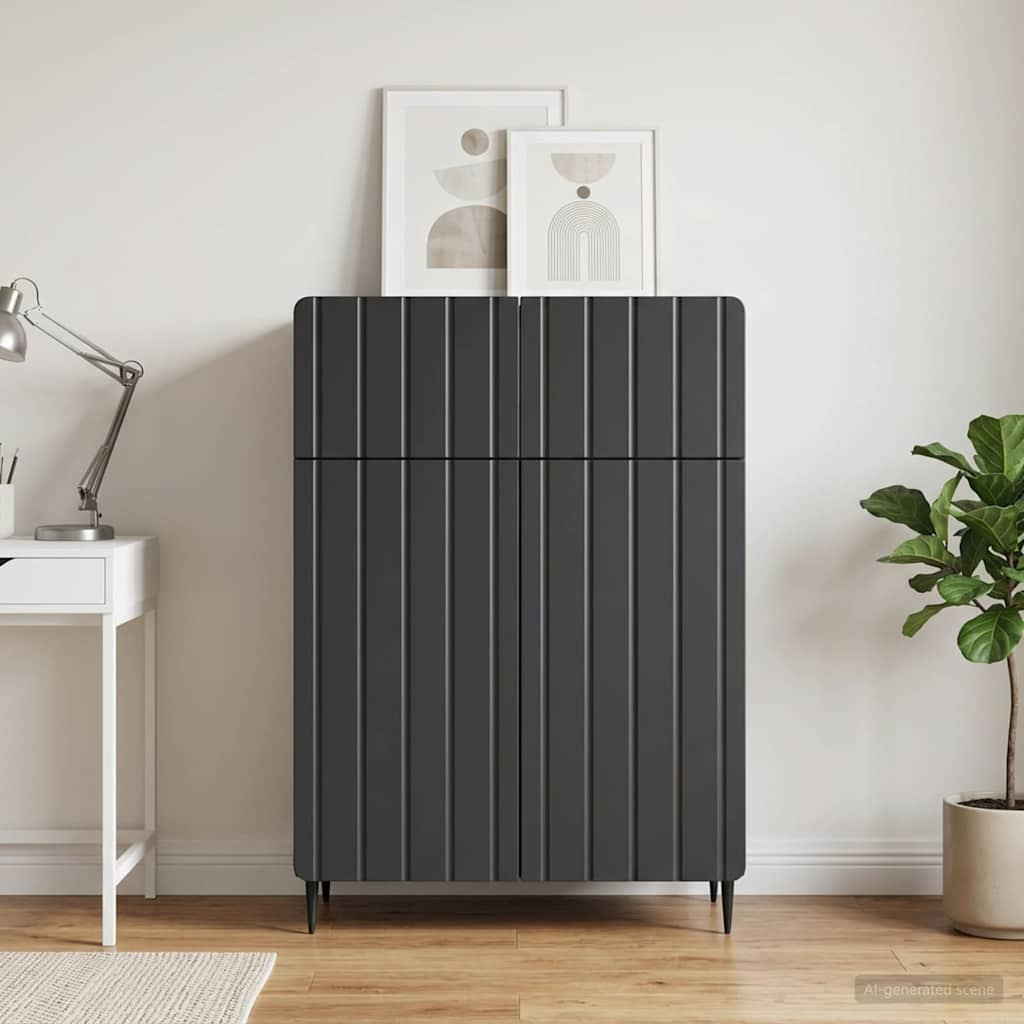 vidaXL Sideboard Schwarz 66 x 34,5 x 92 cm Holzwerkstoff