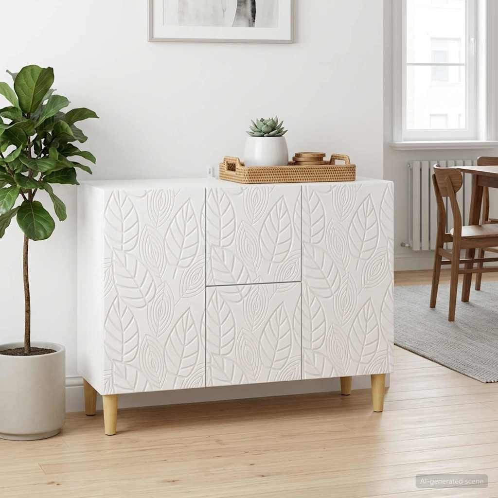 vidaXL Sideboard Hochglanz Weiß 89 x 34,5 x 60 cm Holzwerkstoff