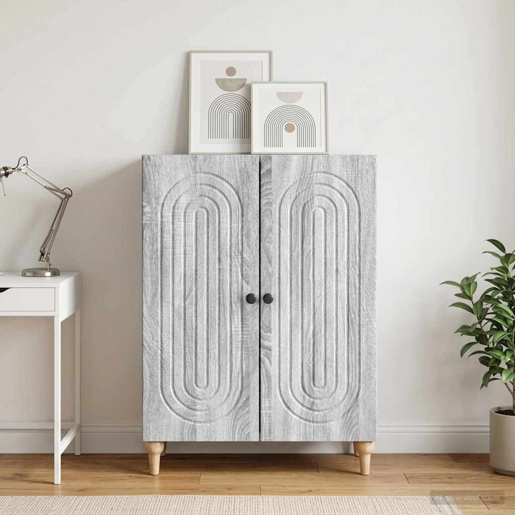 vidaXL Sideboard Graues Sonoma 66 x 34,5 x 90 cm Holzwerkstoff