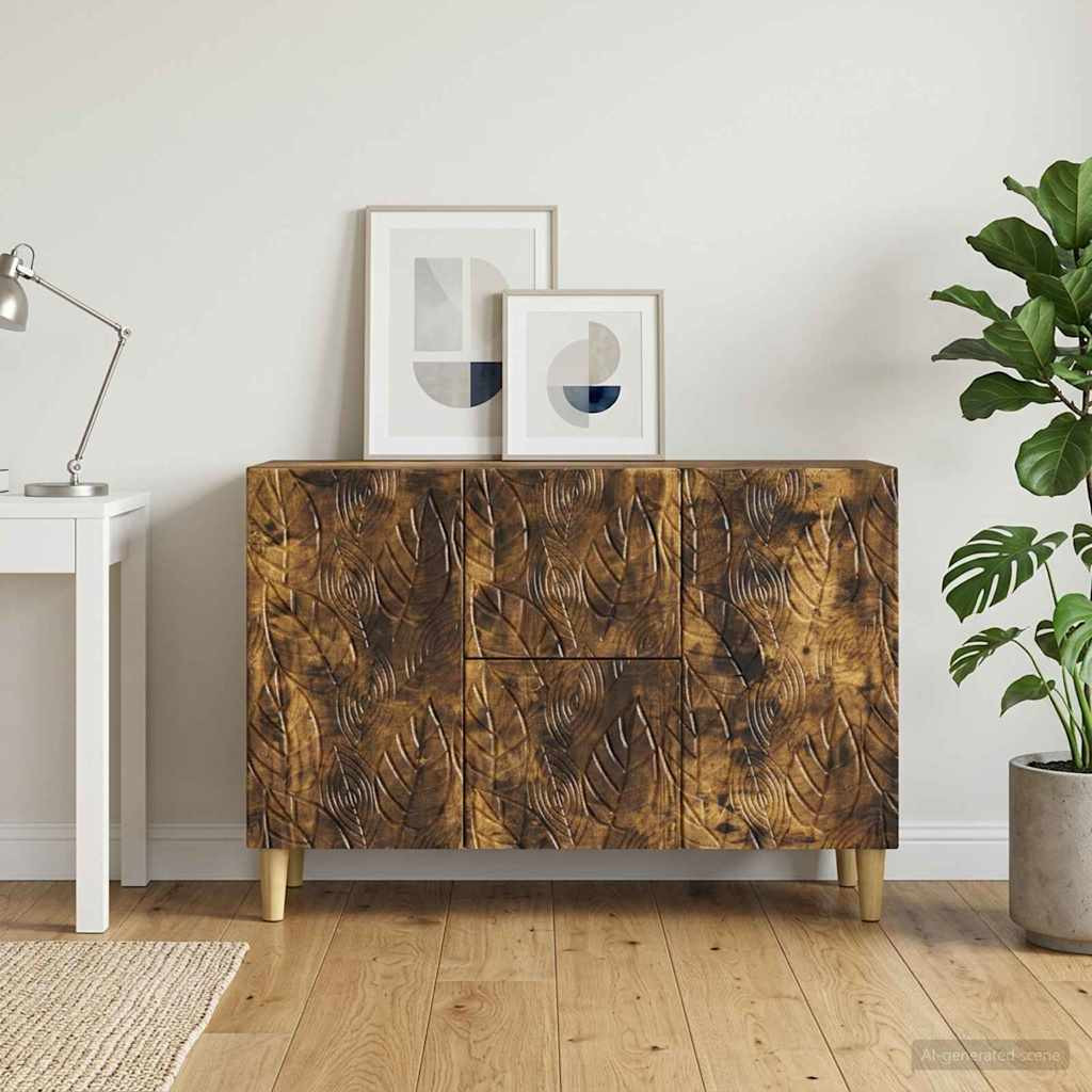 vidaXL Sideboard Geräucherte Eiche 89 x 34,5 x 60 cm Holzwerkstoff