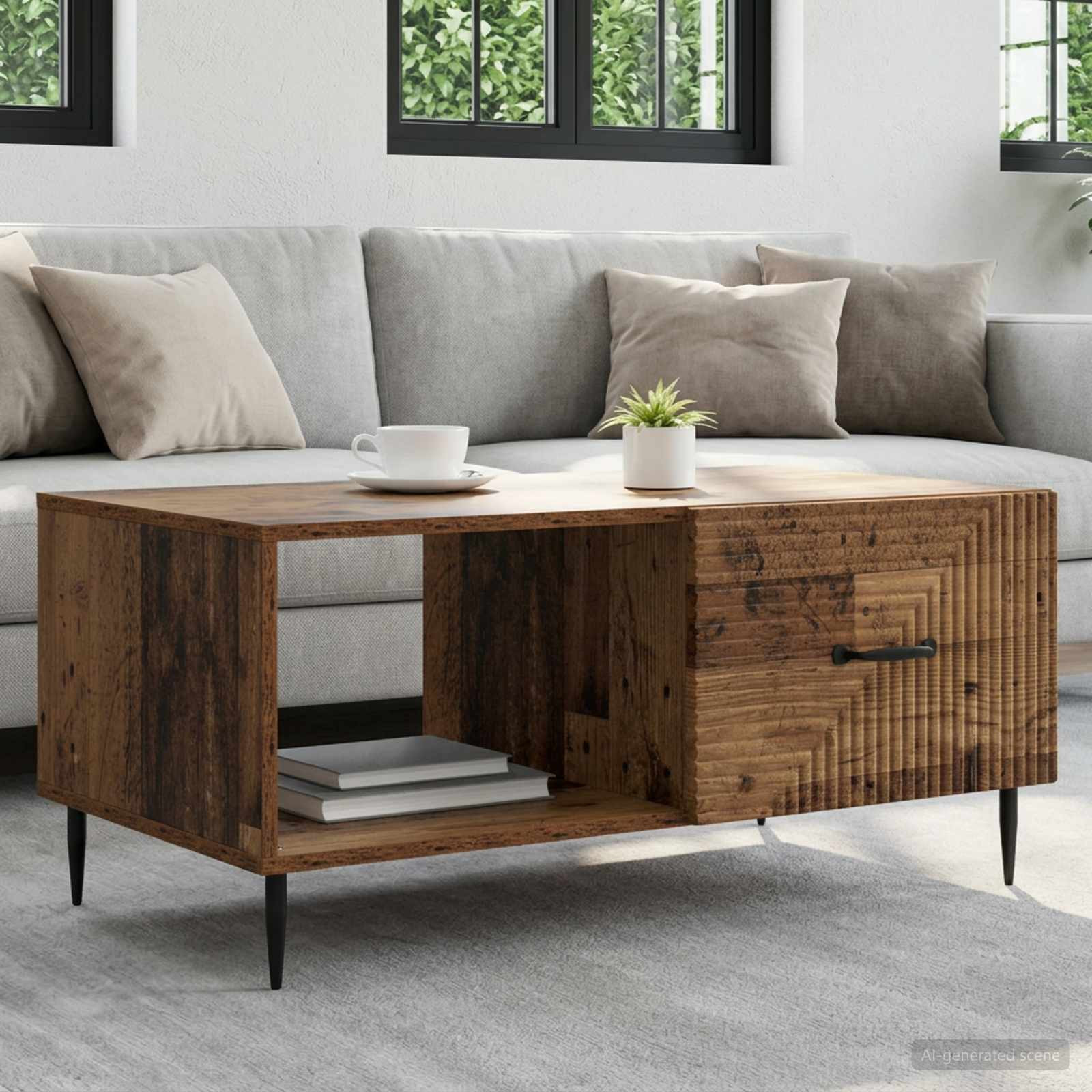 vidaXL Couchtisch Altholz 90 x 50 x 40 cm Holzwerkstoff