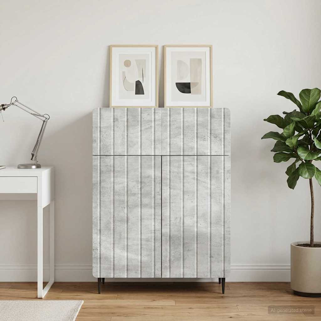 vidaXL Sideboard Betongrau 66 x 34,5 x 92 cm Holzwerkstoff