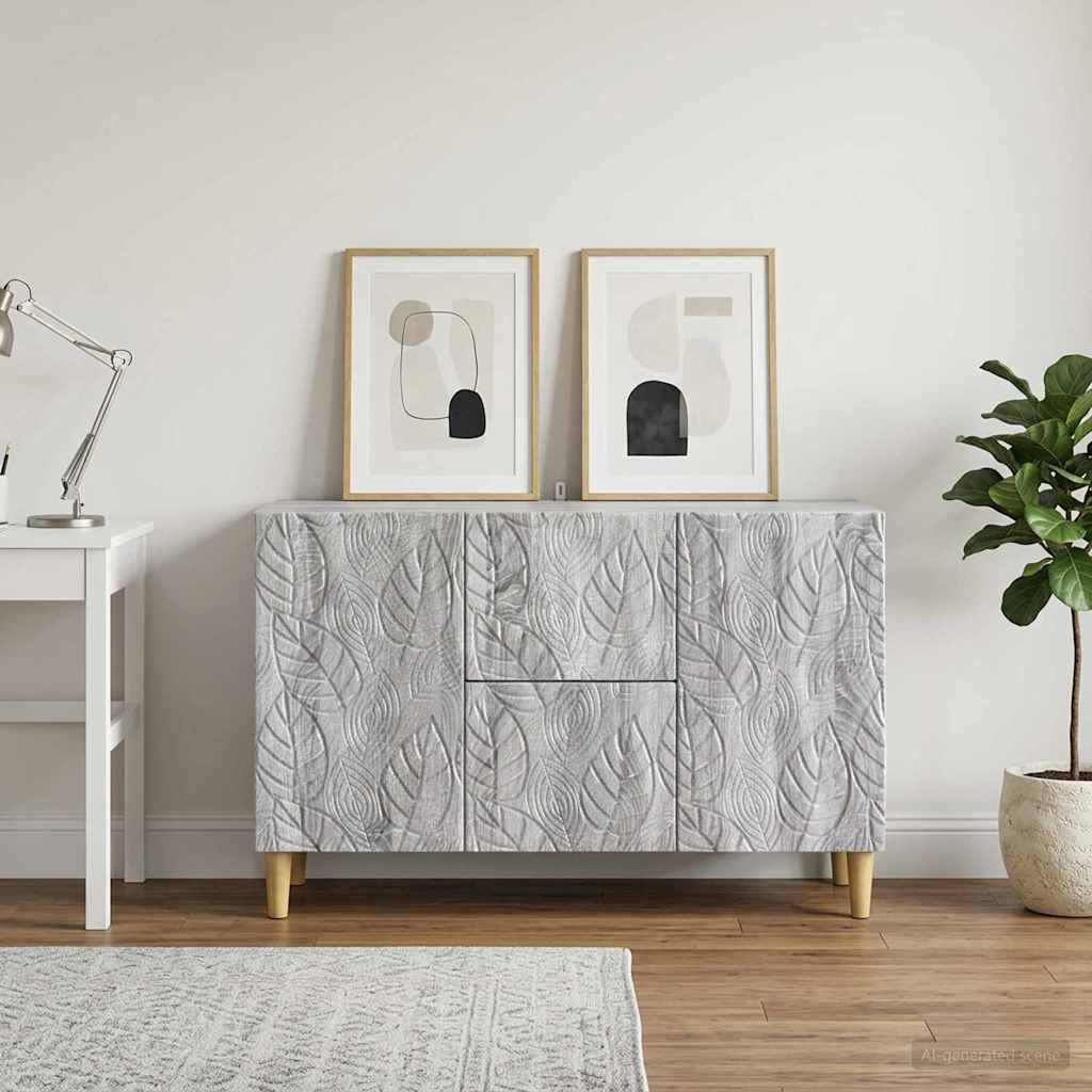 vidaXL Sideboard Grau Sonoma 89 x 34,5 x 60 cm Holzwerkstoff