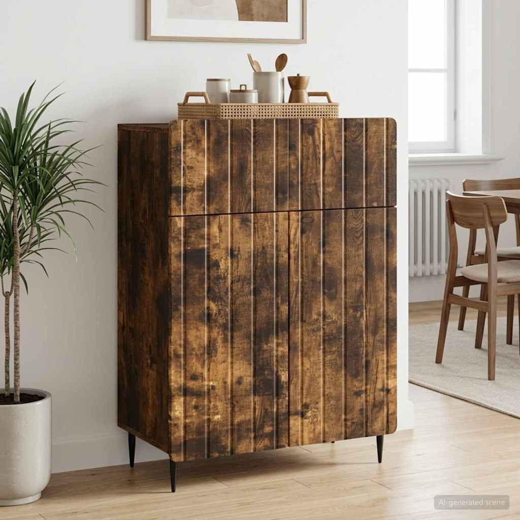 vidaXL Sideboard Geräucherte Eiche 66 x 34,5 x 92 cm Holzwerkstoff