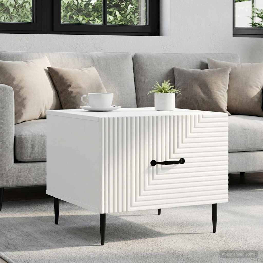 vidaXL Couchtisch mit Schubladen Weiß 49 x 50 x 40 cm Holzwerkstoff