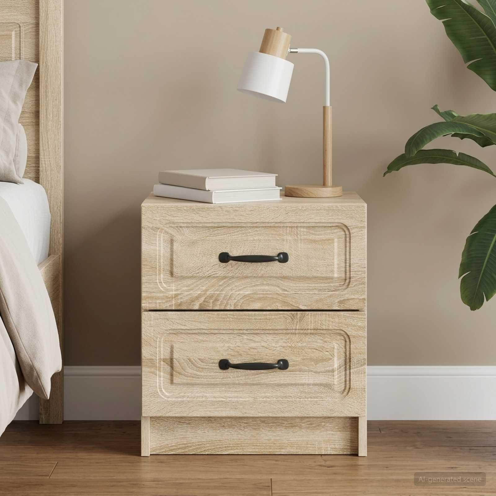vidaXL Nachttisch Sonoma-Eiche 43 x 34,5 x 44,5 cm Holzwerkstoff