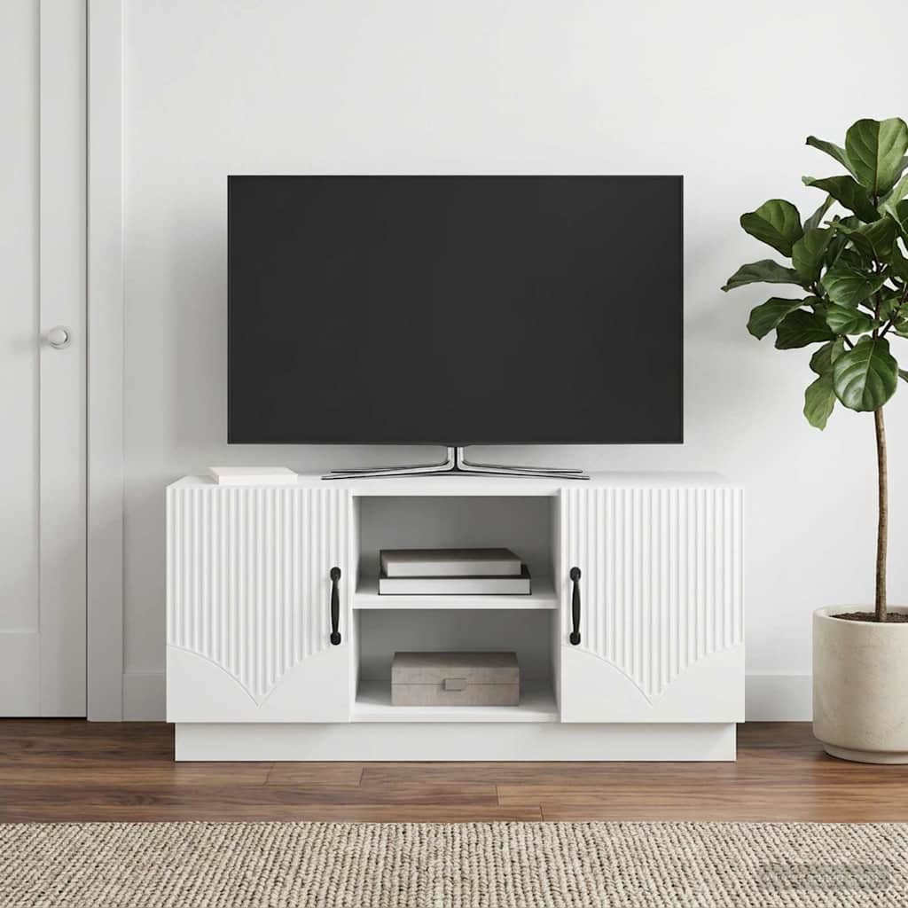 vidaXL TV-Schränk Weiß 102 x 34,5 x 47 cm Holzwerkstoff