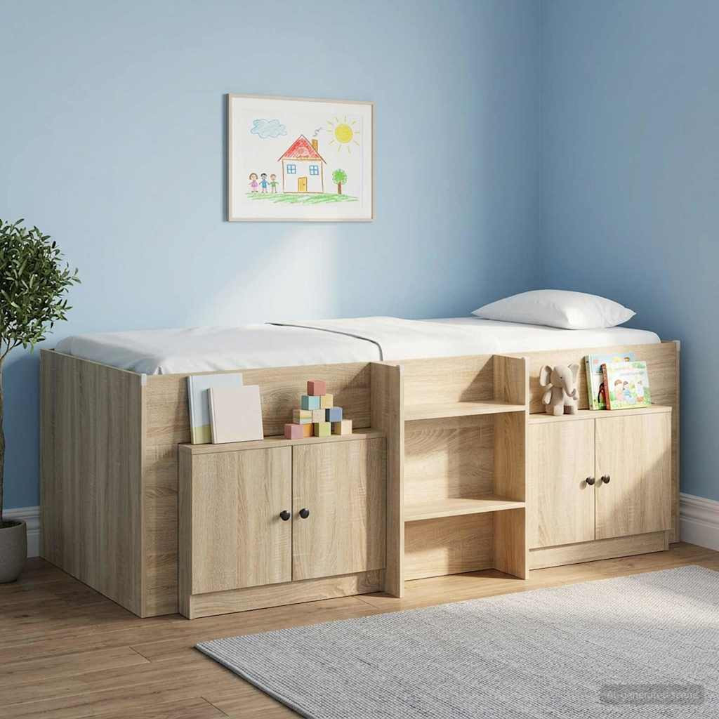 vidaXL Stauraum-Schranks für Hochbett 2 Stk. Sonoma-Eiche