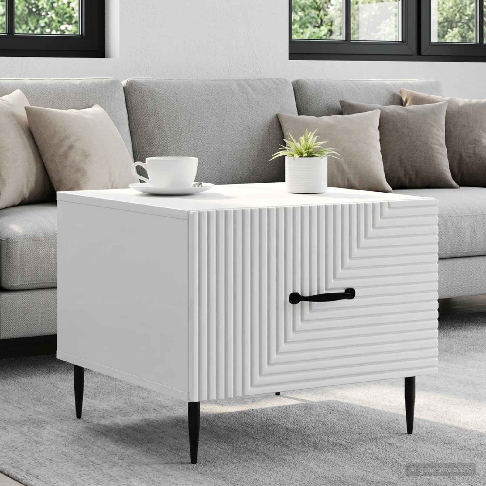 vidaXL Couchtisch Hochglanz Weiß 49 x 50 x 40 cm Holzwerkstoff