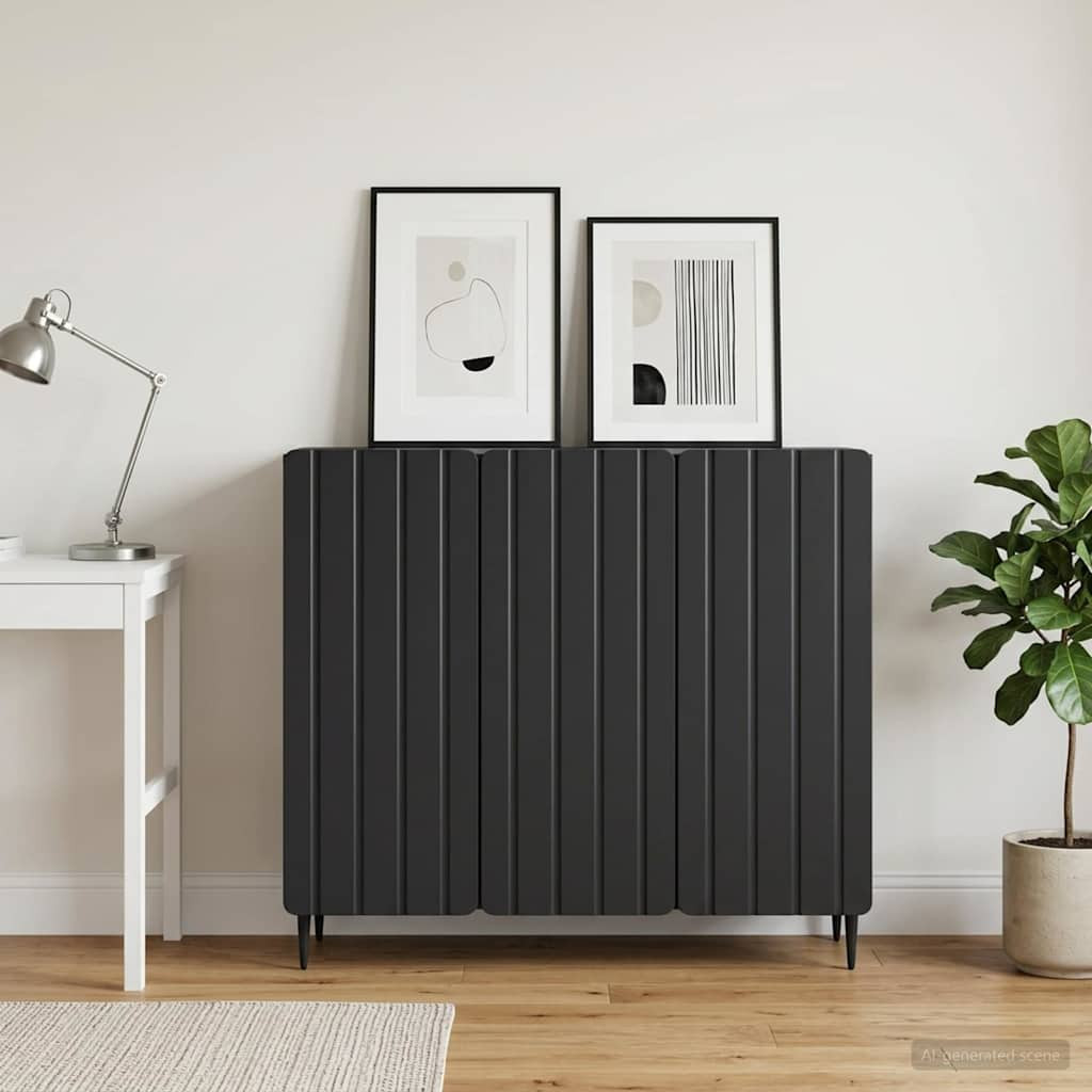 vidaXL Sideboard Schwarz 89 x 34,5 x 82 cm Holzwerkstoff