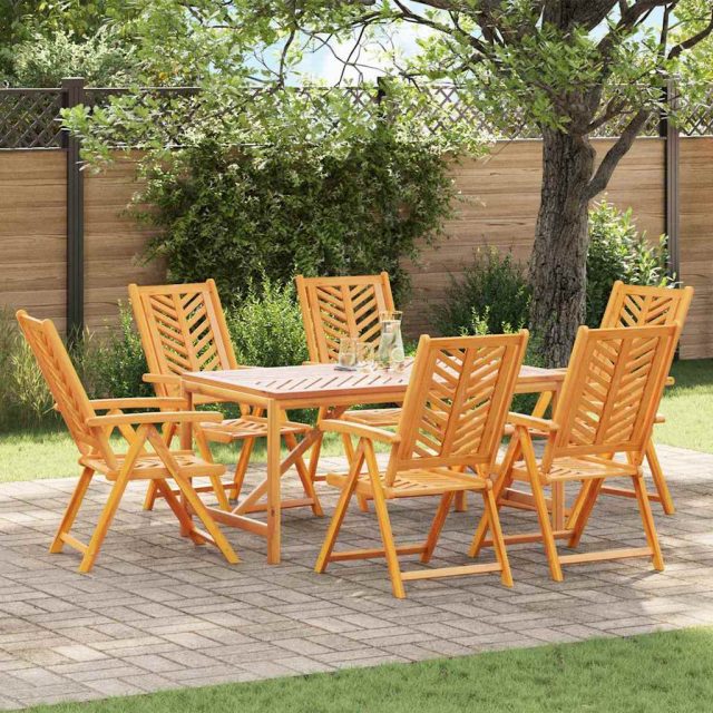 vidaXL Garten Essgruppe 7 Stk. Braun Massivholz Akazie