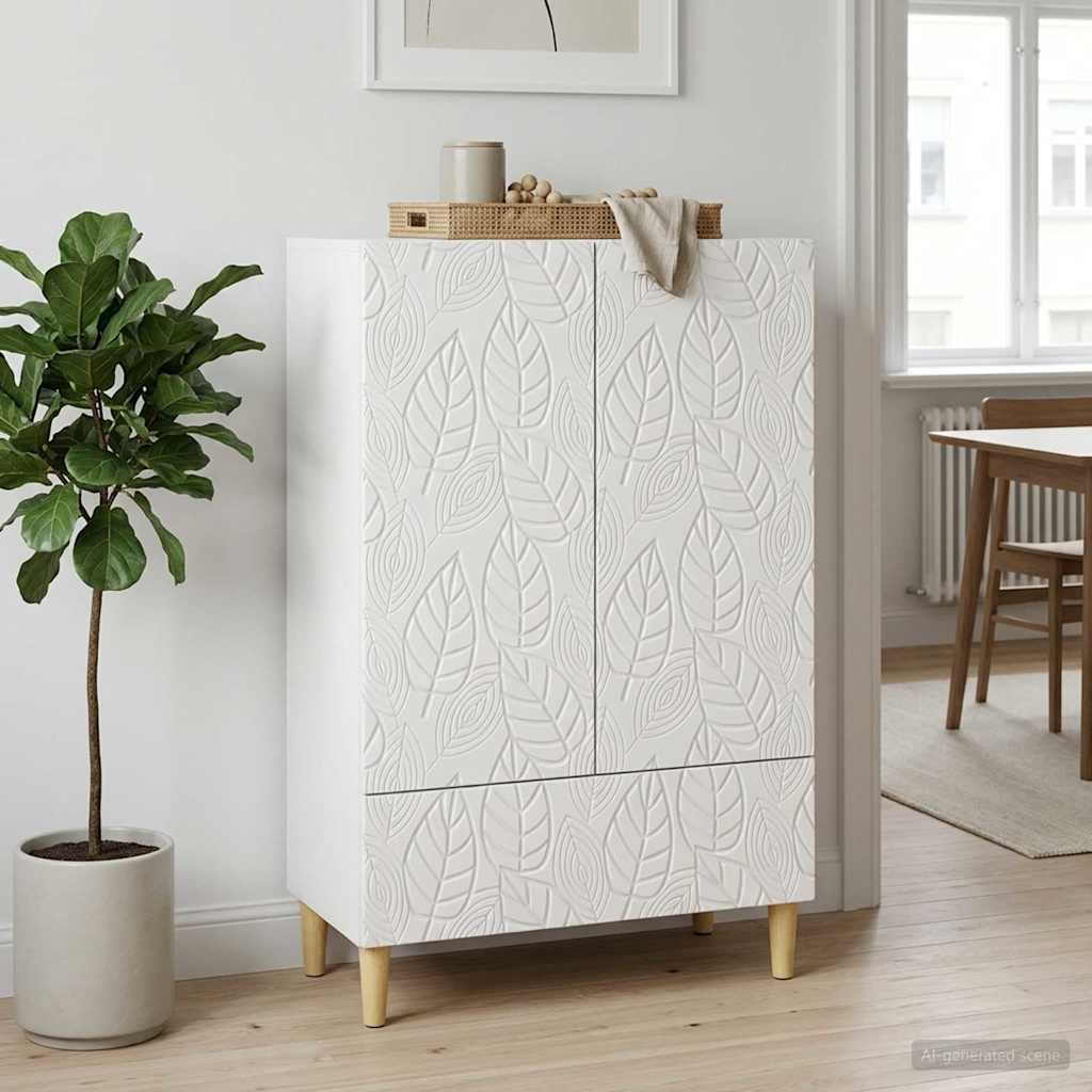 vidaXL Sideboard Hochglanz Weiß 66 x 34,5 x 95 cm Holzwerkstoff