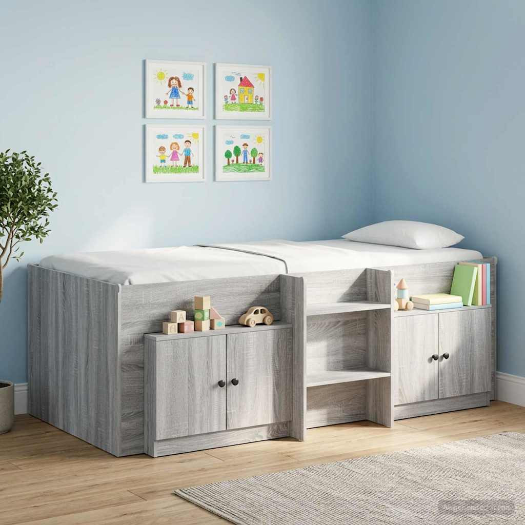vidaXL Stauraum-Schranks für Hochbett 2 Stk. Grau Sonoma