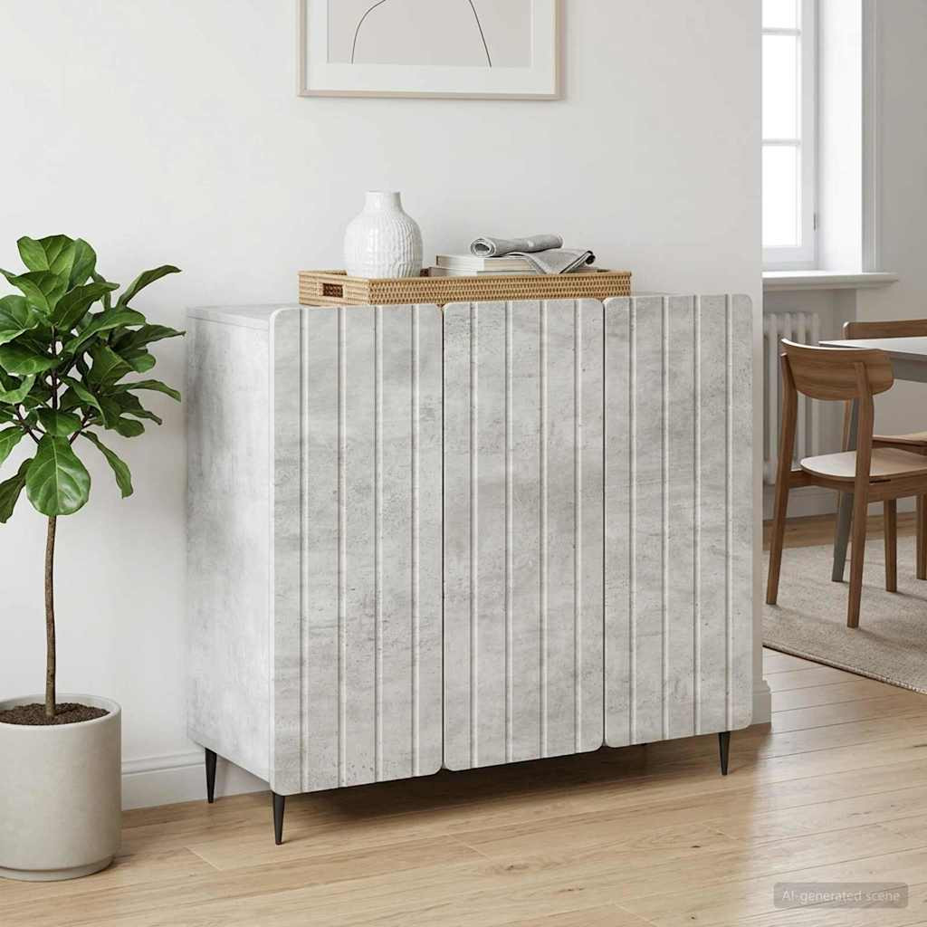 vidaXL Sideboard Betongrau 89 x 34,5 x 82 cm Holzwerkstoff