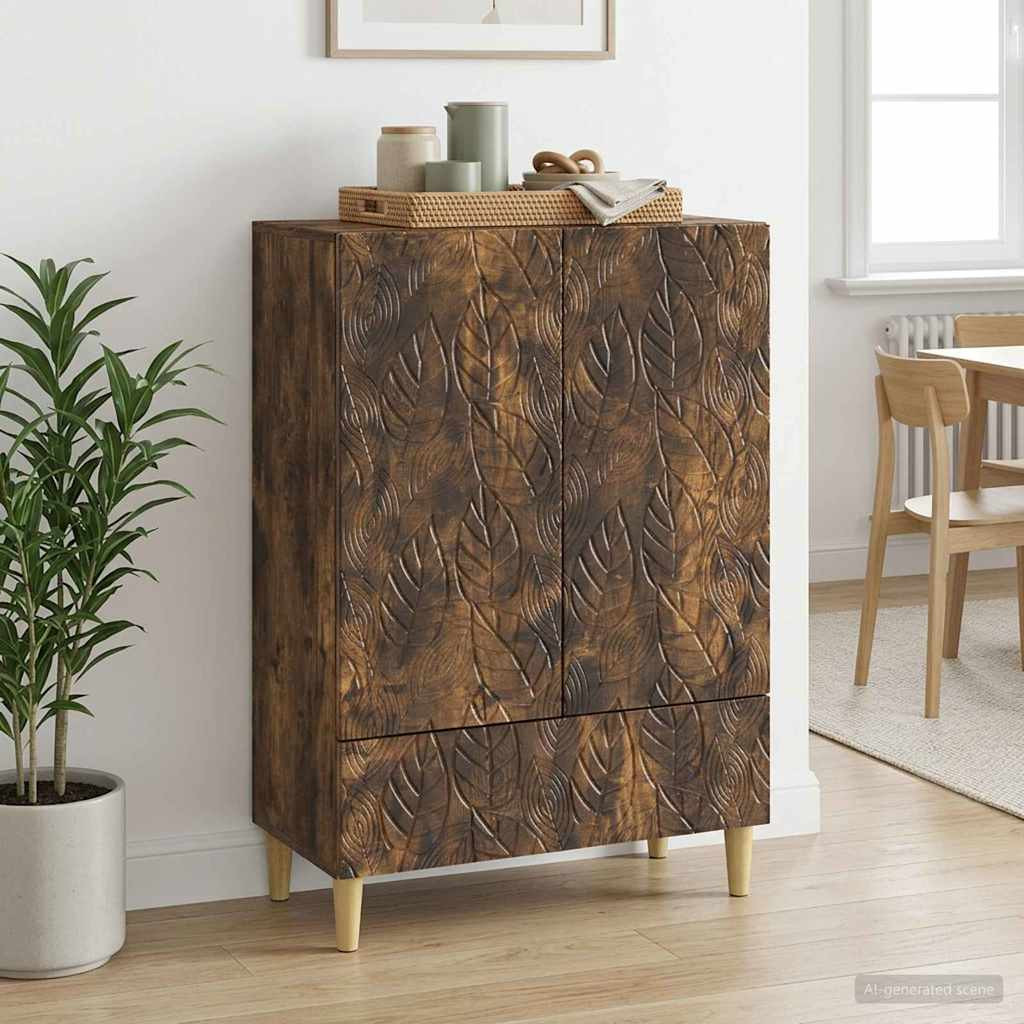 vidaXL Sideboard Geräucherte Eiche 66 x 34,5 x 95 cm Holzwerkstoff