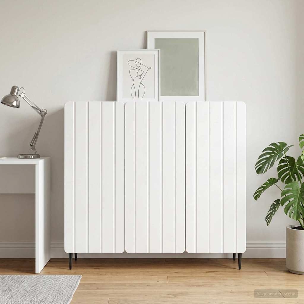 vidaXL Sideboard Hochglanz Weiß 89 x 34,5 x 82 cm Holzwerkstoff