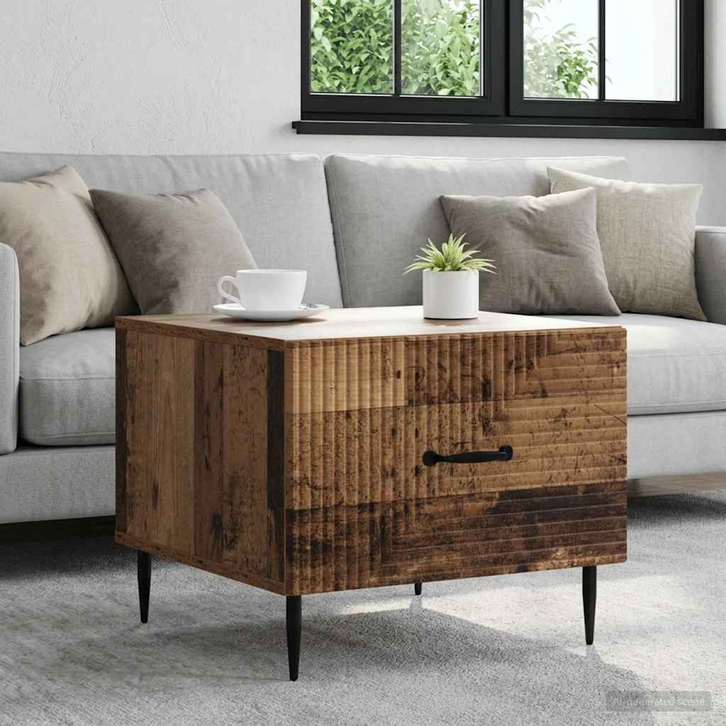 vidaXL Couchtisch mit Schubladen Altholz 49 x 50 x 40 cm Holzwerkstoff