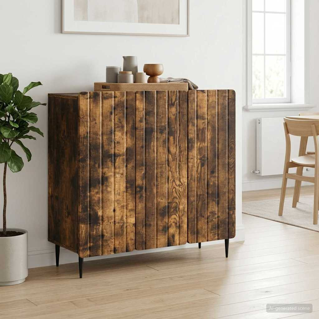 vidaXL Sideboard Geräucherte Eiche 89 x 34,5 x 82 cm Holzwerkstoff