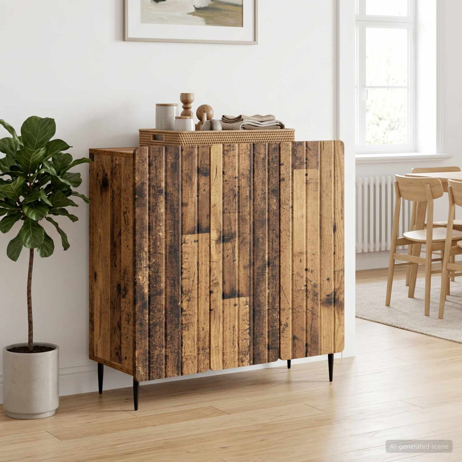 vidaXL Sideboard Altholz 89 x 34,5 x 82 cm Holzwerkstoff