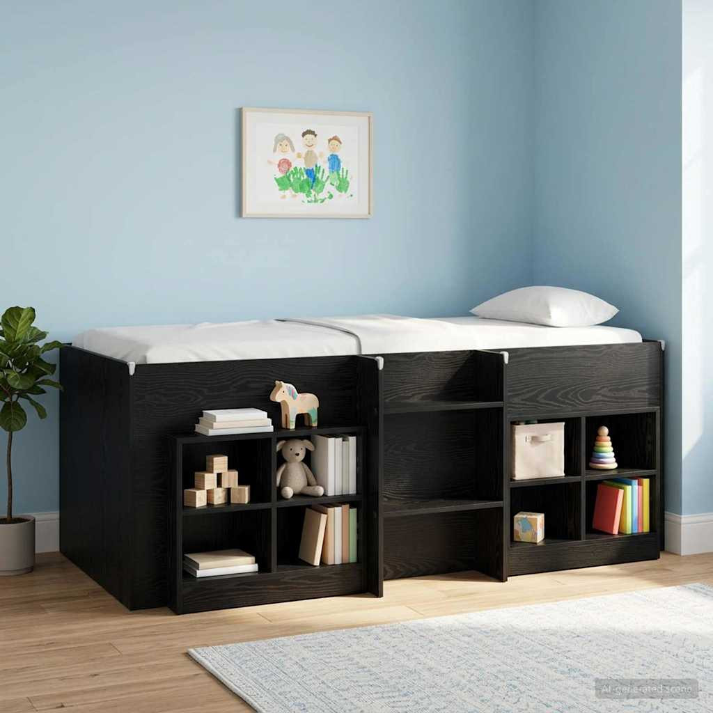 vidaXL Bettschrank 2 pcs Schwarze Eiche 66 x 33 x 48 cm Holzwerkstoff
