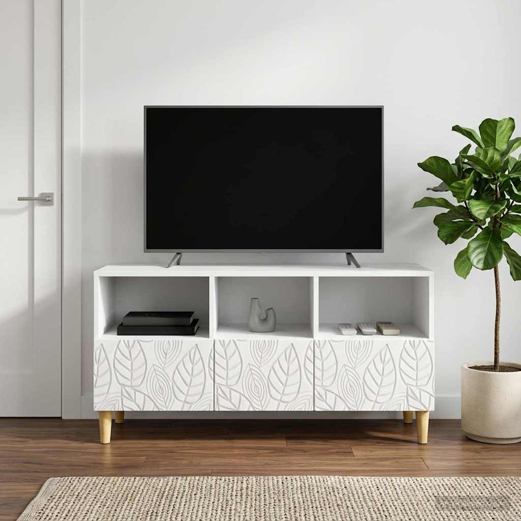 vidaXL TV-Schränk 102 x 34,5 x 50 cm Weiß Holzwerkstoff