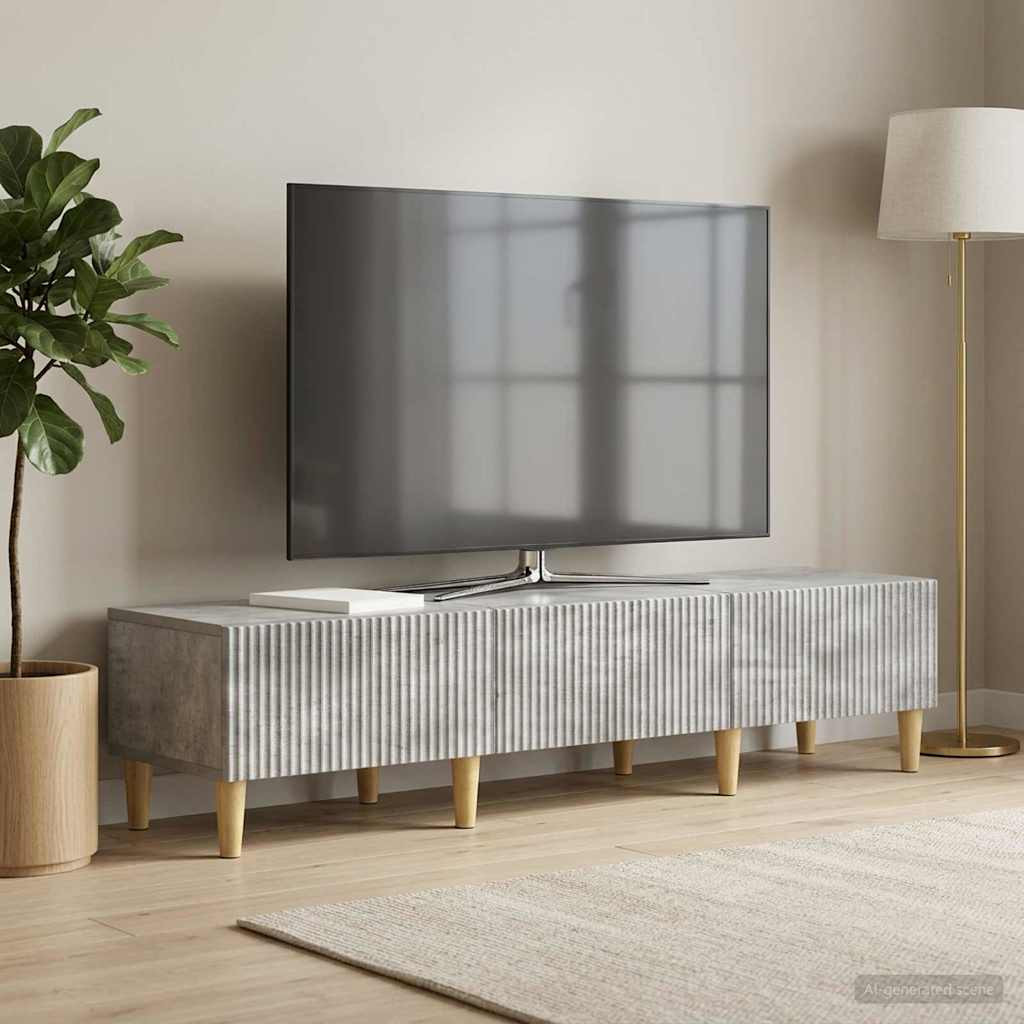 vidaXL TV-Schränk Betongrau 147 x 34,5 x 30 cm Holzwerkstoff
